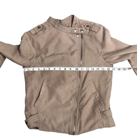 Be Cool Tan Moto Jacket Size: Small - Picture 2 of 6